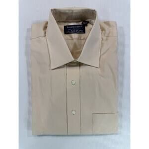 Kenneth Gordon Alltons Dress Shirt 16.5 34 USA Tan Beige Cotton